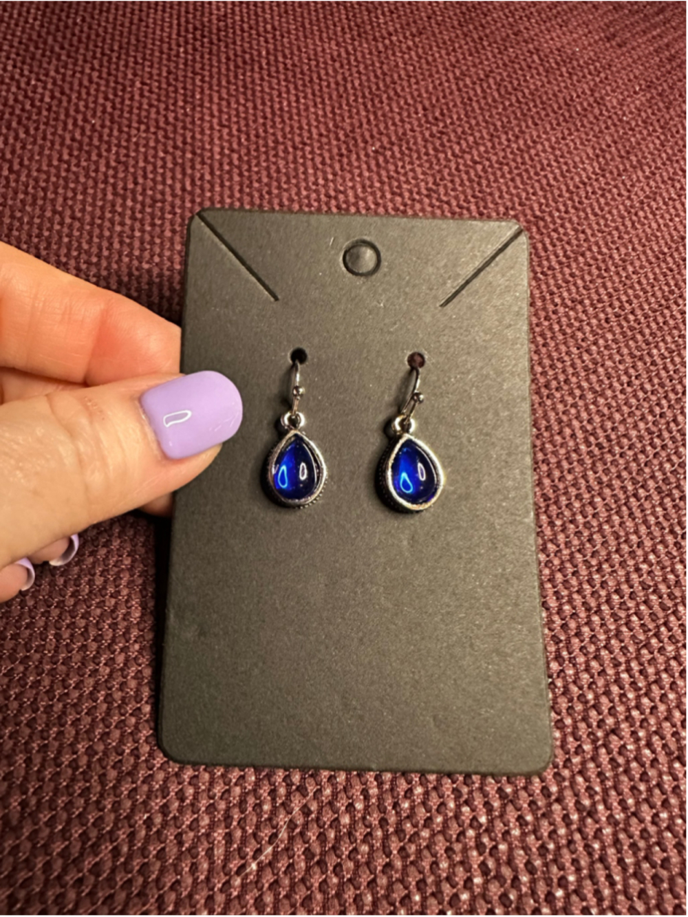 Blue & Silver Teardrop Earrings